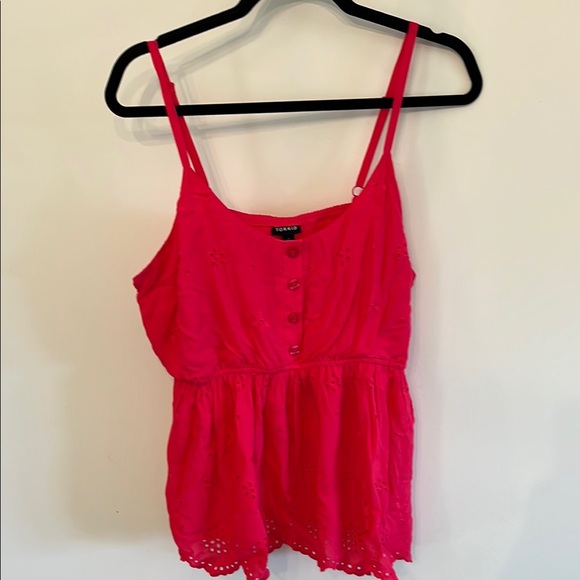 torrid Tops - Torrid Fuchsia Sleeveless Peplum Blouse